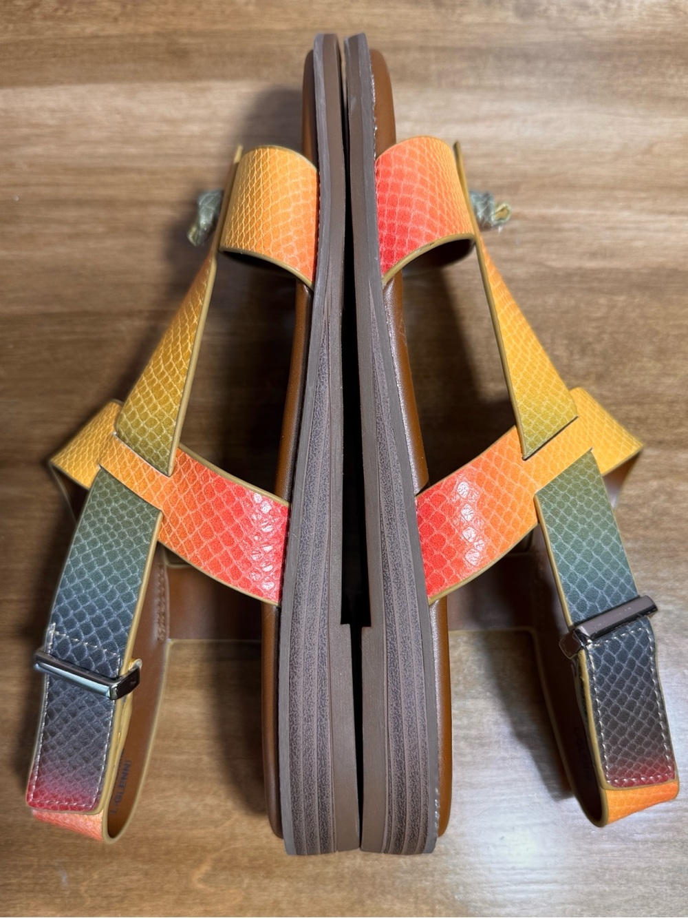 Franco Sarto Multicolor Gradient Strappy Sandals - Picture 5 of 8